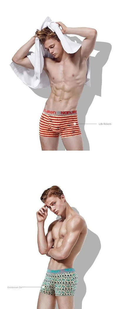 Men's Cotton Boxer Shorts Underwear 4Pcs Set