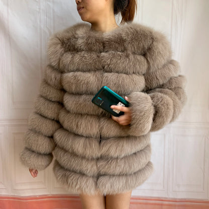 4in1 Real Fox Fur Coat for Women