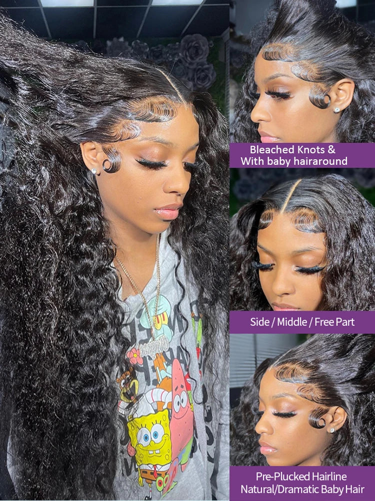 Deep Wave Lace Front Wig 13x6 Human Hair 30 Inch