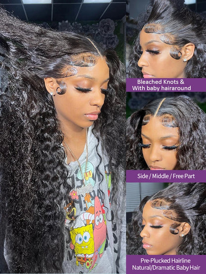 Deep Wave Lace Front Wig 13x6 Human Hair 30 Inch