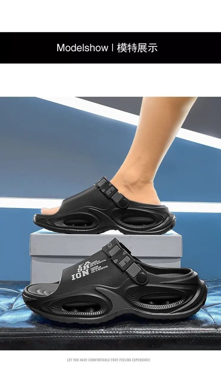 Men's Waterproof Slip On Sandals with Thick Sole