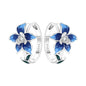 S925 Sterling Silver Iris Flower Hoop Earrings for Women