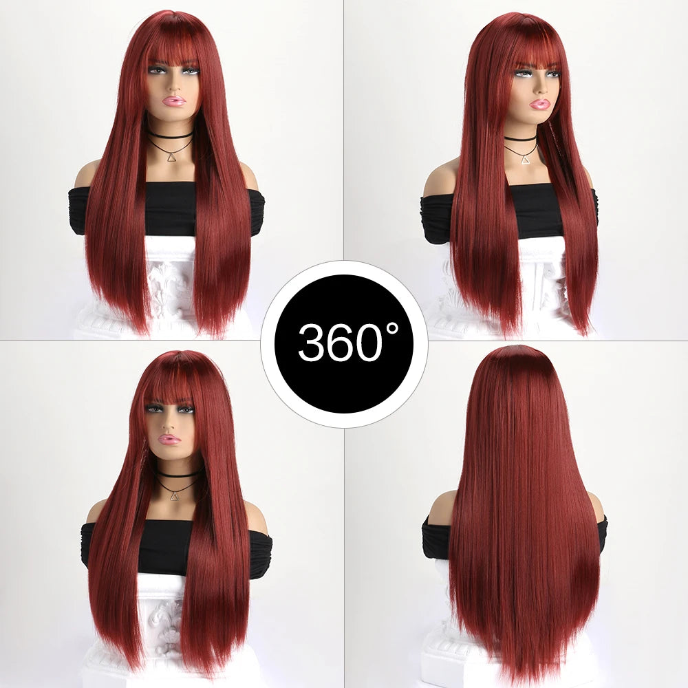 26 Inch Long Straight Synthetic Wig for Women