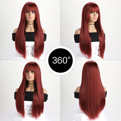26 Inch Long Straight Synthetic Wig for Women