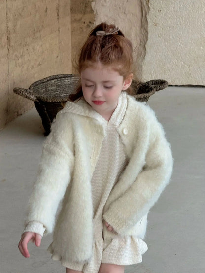 Hooded Knitted Lace Dress for Girls