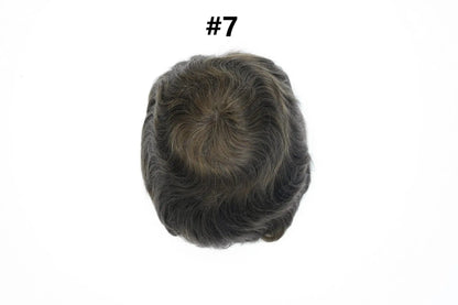 V Loop Silk Base Wavy Toupee for Men 8x10