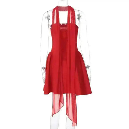 Avrilyaan Off Shoulder Backless A-line Mini Dress