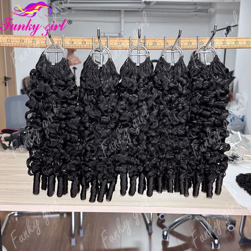 12A Curly Crochet Human Hair Extensions Natural Black