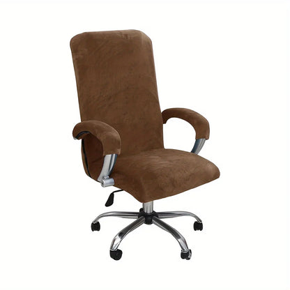Velvet Plush Stretch Office Chair Cover Set