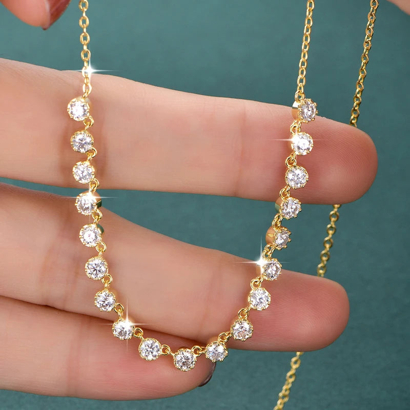 Moissanite Bubble-Style Necklace 3mm D VVS1 14K Gold Filled