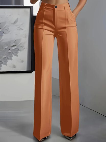 Women High Waisted Wide Leg Black Trousers