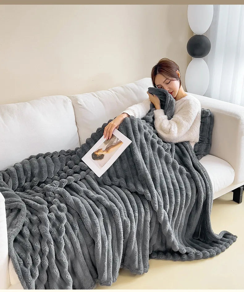 Solid Color Coral Fleece Blanket 100% Polyester