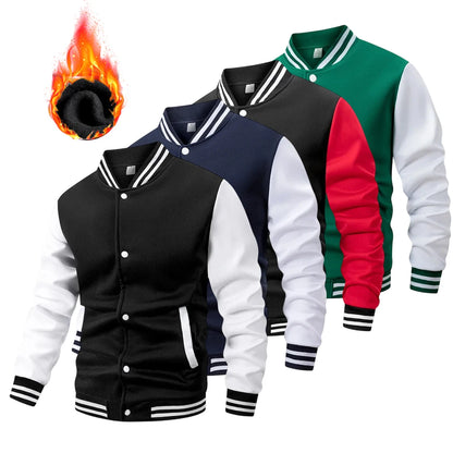 Men's Black And White Varsity Baseball Jacket