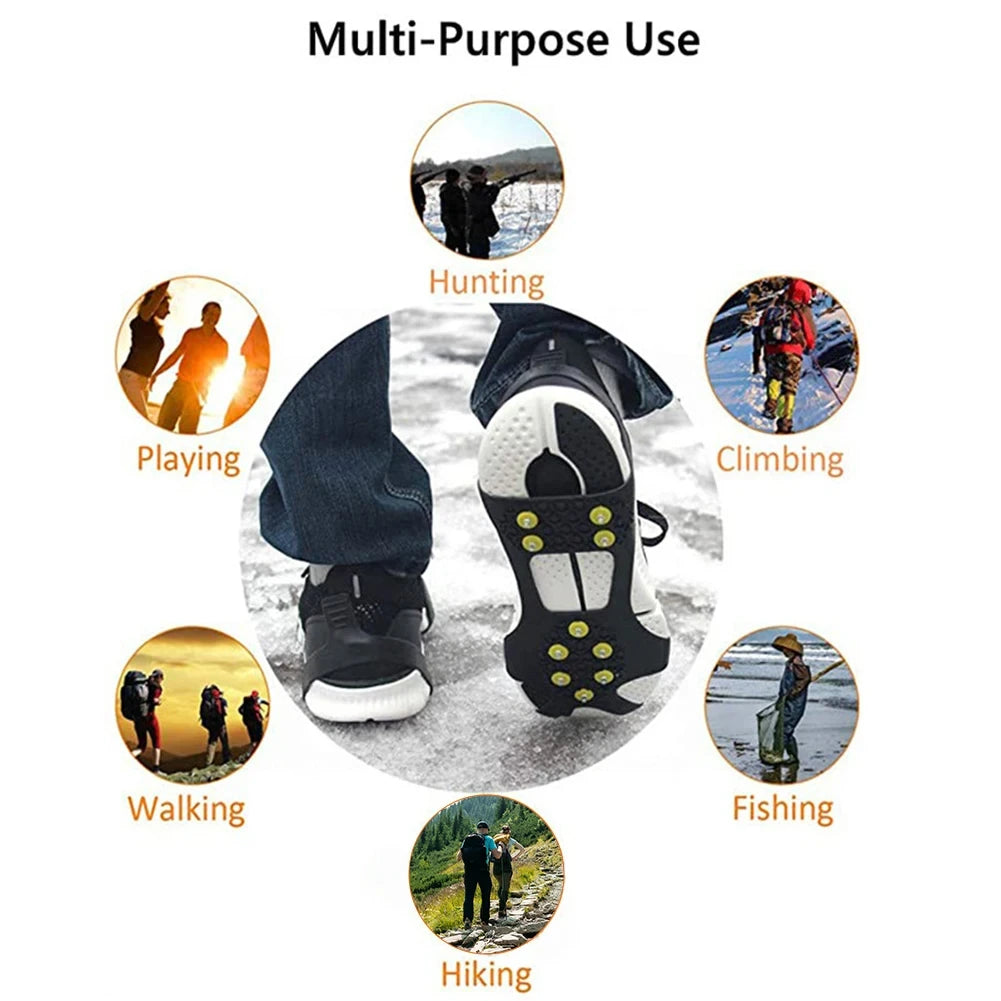 10 Teeth Non-Slip Climbing Cleats for Hiking