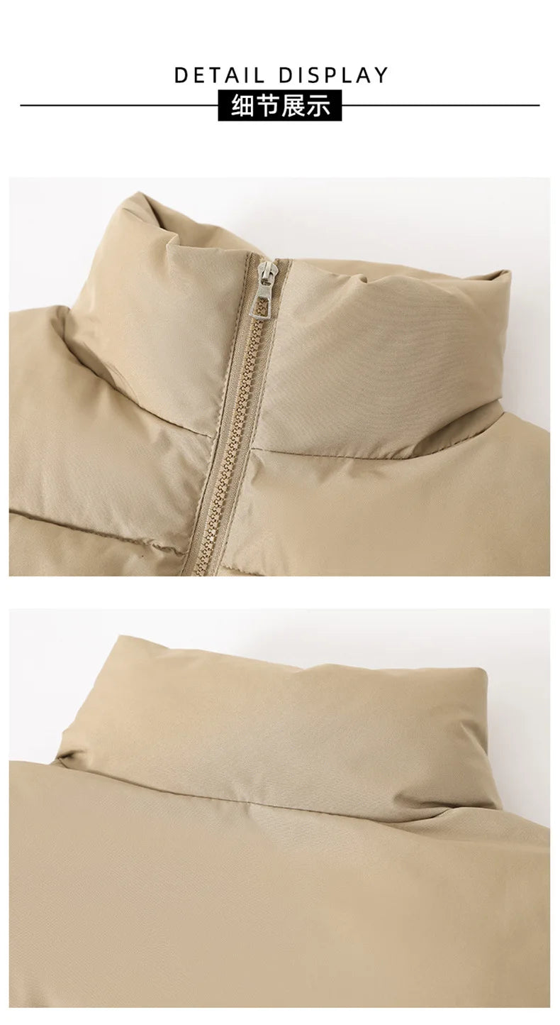 Winter Short Down Vest Women Zipper Jacket Casual
