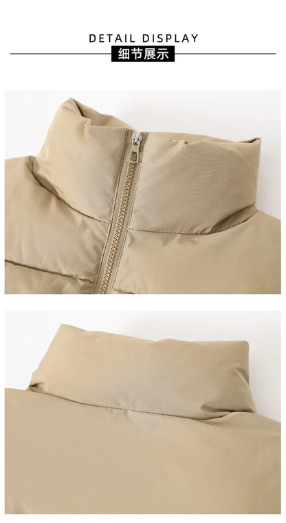 Winter Short Down Vest Women Zipper Jacket Casual