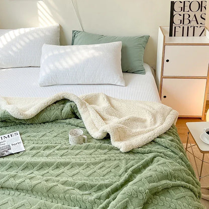 Soft Woolen Blanket, 100% Polyester, Striped Design