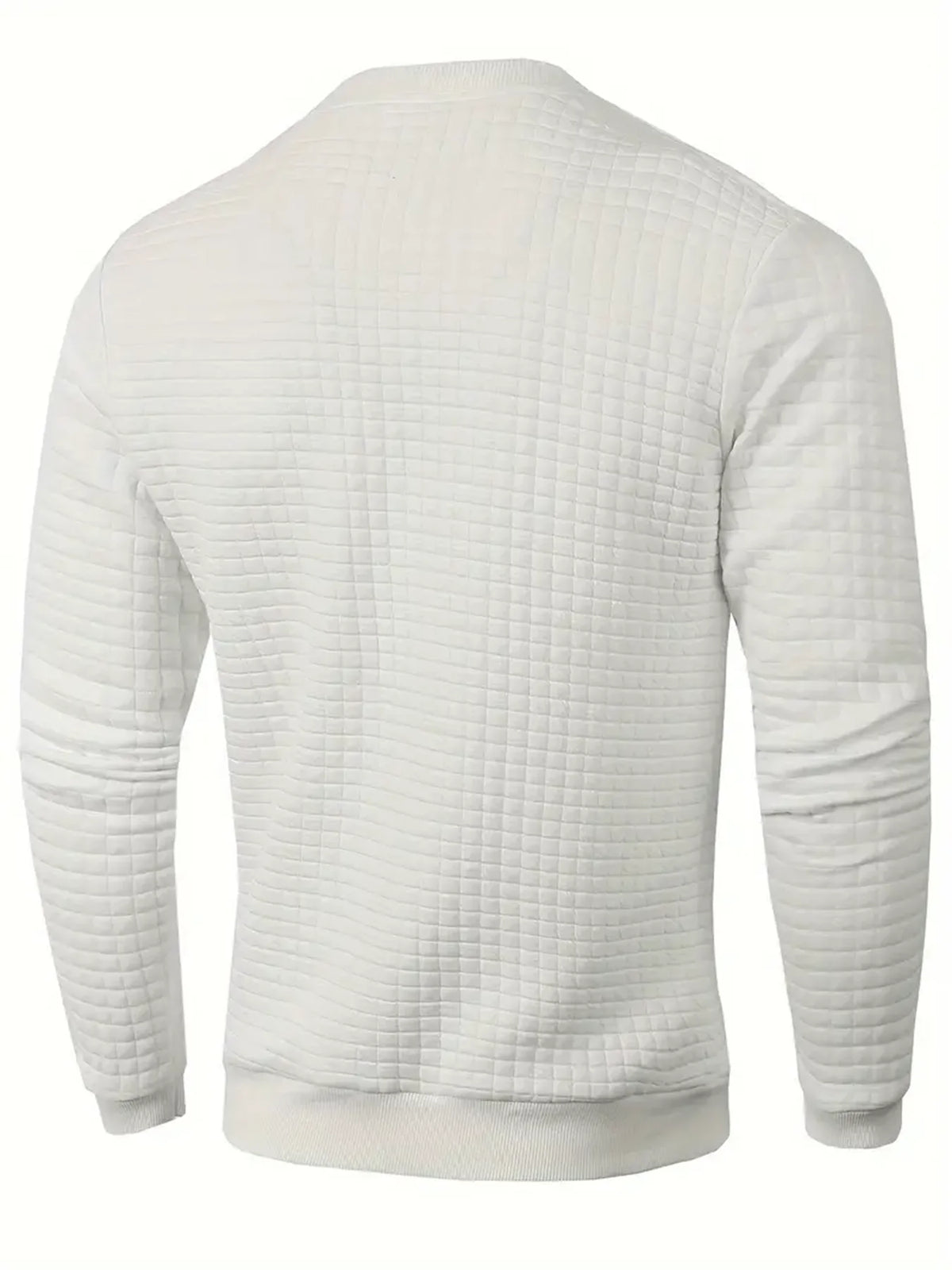 Men's Casual Jacquard Check Pullover Sweatshirt