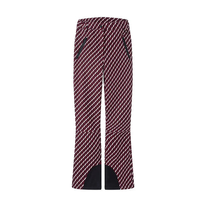 Burgundy Women's Winter Hooded Skiing Parkas Set