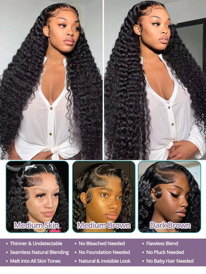 Brazilian Curly Human Hair Wig 13x4 13x6 Transparent Lace