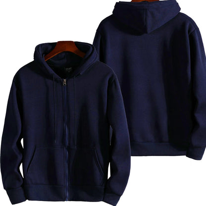 Zipper Hooded Sweatshirt for Men Casual Polyester