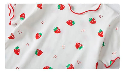 Girl Summer Pajama Sets Cartoon Pattern Ice Silk