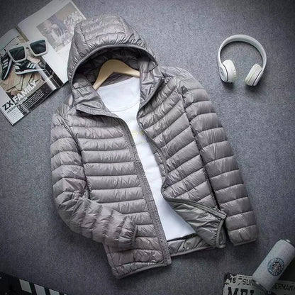 Men's Ultra Light Duck Down Hooded Winter Jacket 5XL
