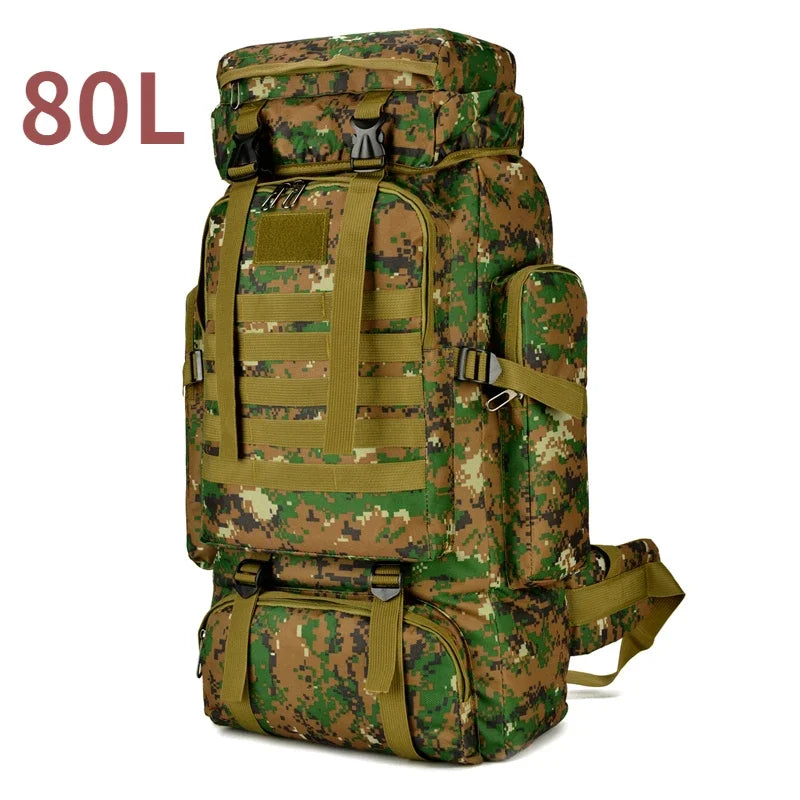 80L Tactical Mountaineering Backpack for Hiking Camping