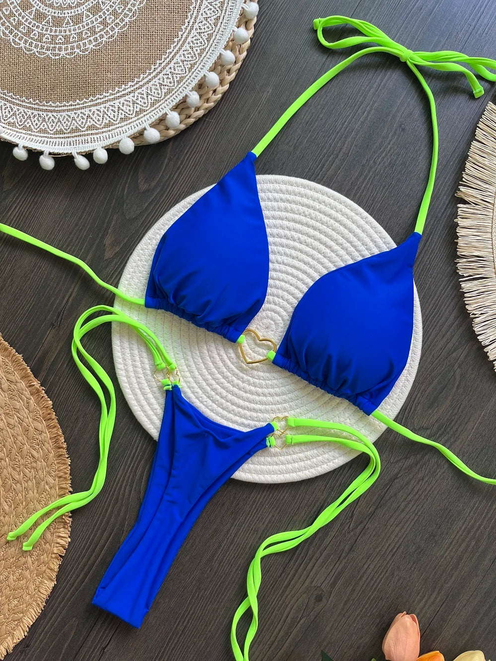 RUOTONSEPT Solid Color Bikini Set Women's Swimwear