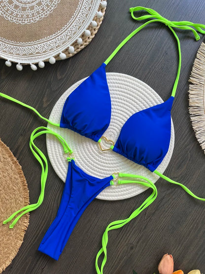 RUOTONSEPT Solid Color Bikini Set Women's Swimwear
