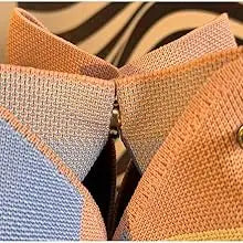 Mini Knitted Bucket Bag Women Colorblock Wristlet Purse