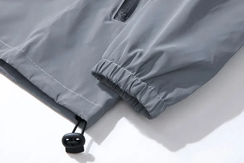 Reflective Polyester Jacket for Men Casual Style