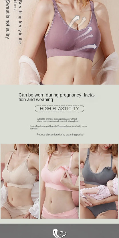 Wire-free Nursing Bra for Maternity Women in Natural Color