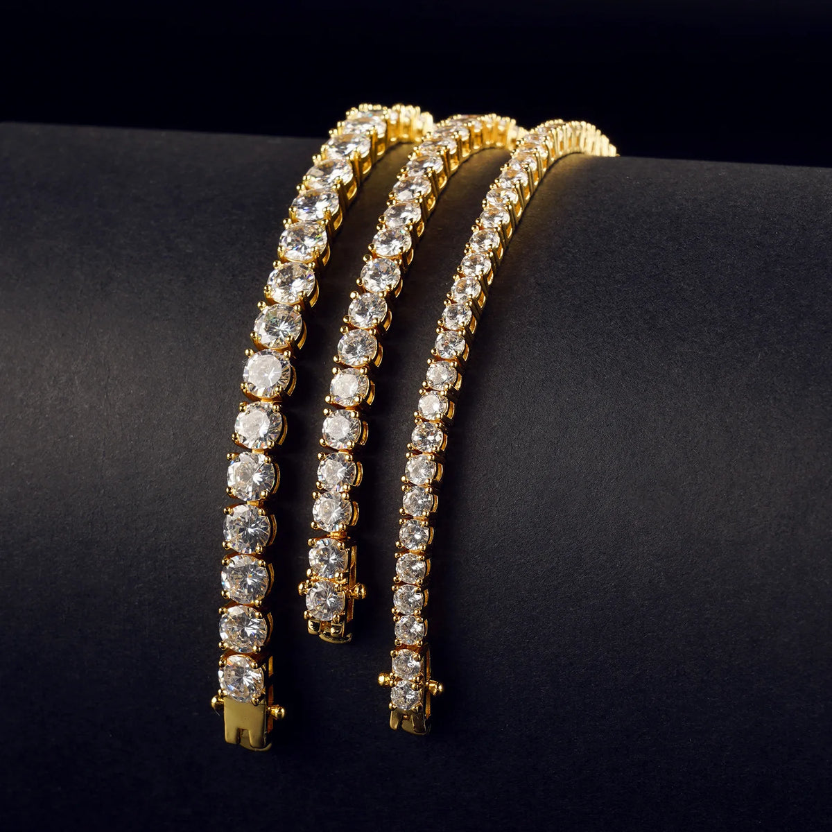Moissanite Tennis Bracelet 2-6.5mm Rose Gold Silver