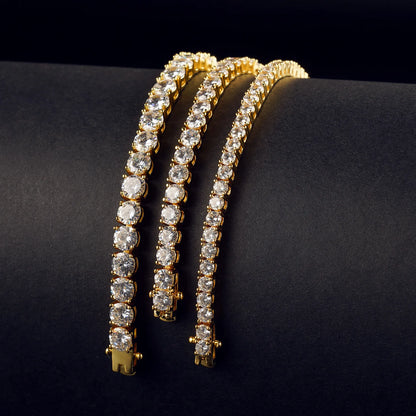 Moissanite Tennis Bracelet 2-6.5mm Rose Gold Silver