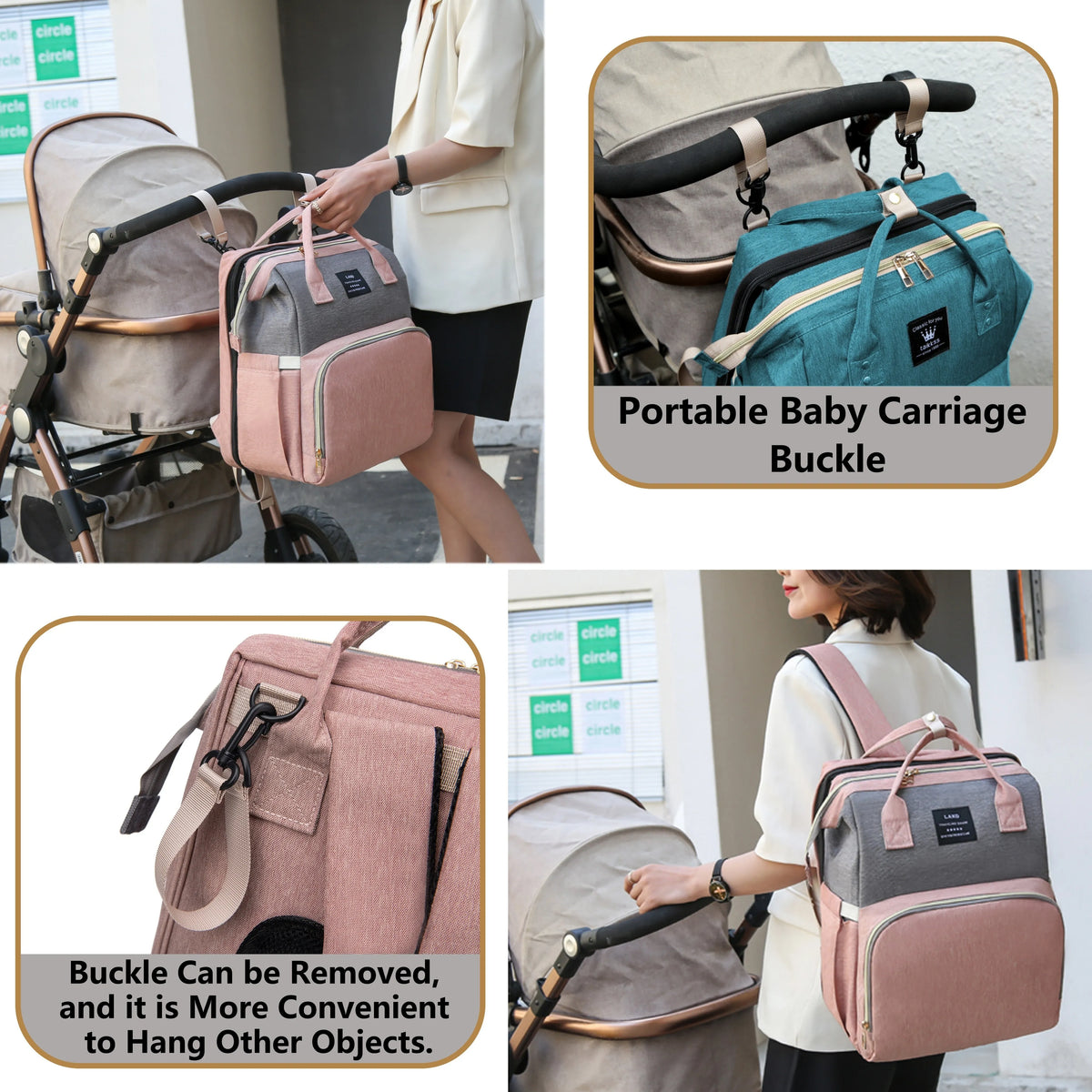 Mommy Bag Portable Folding Crib Backpack Large Capacity