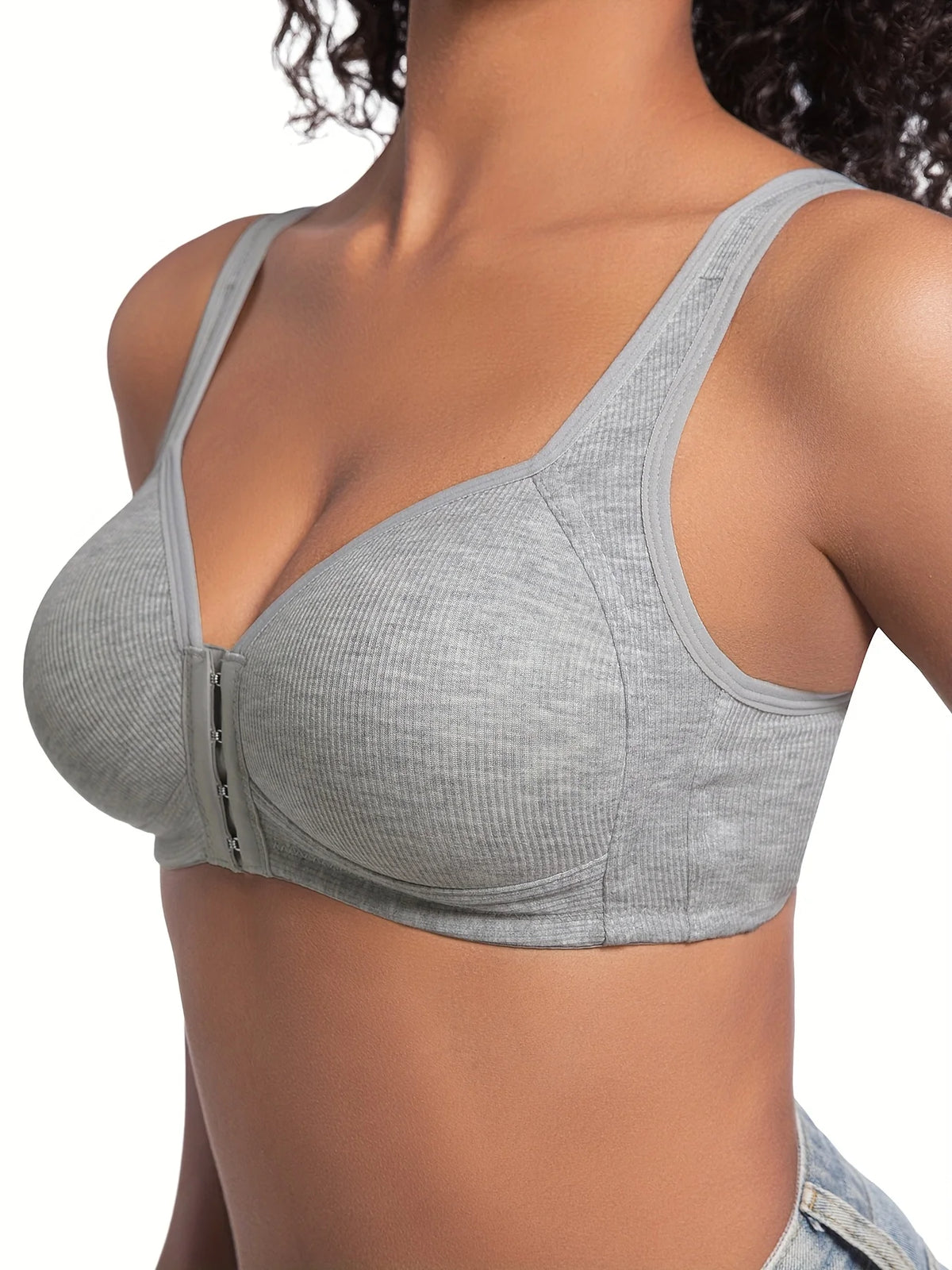 Women's Wire-Free Front Closure Full Coverage Bra