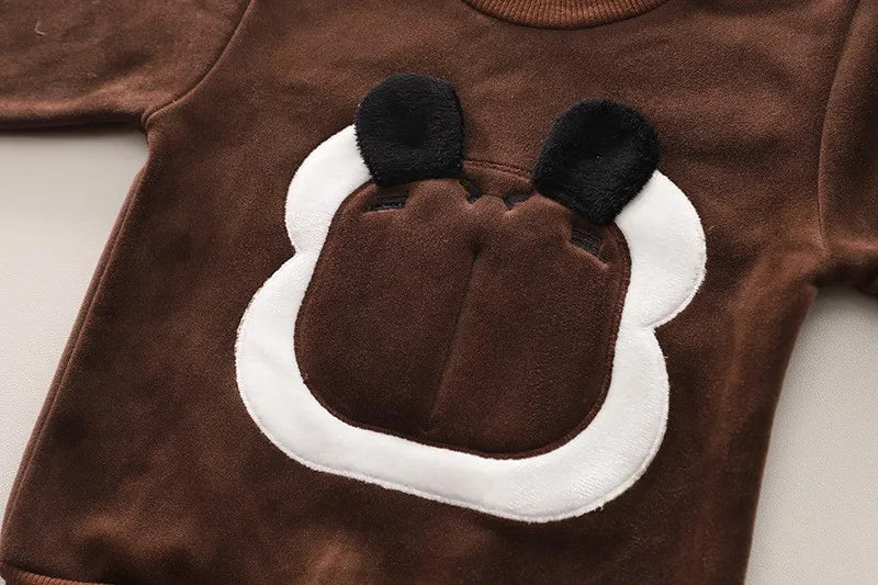 Baby Boys Fleece Hooded Jacket and Pants Set