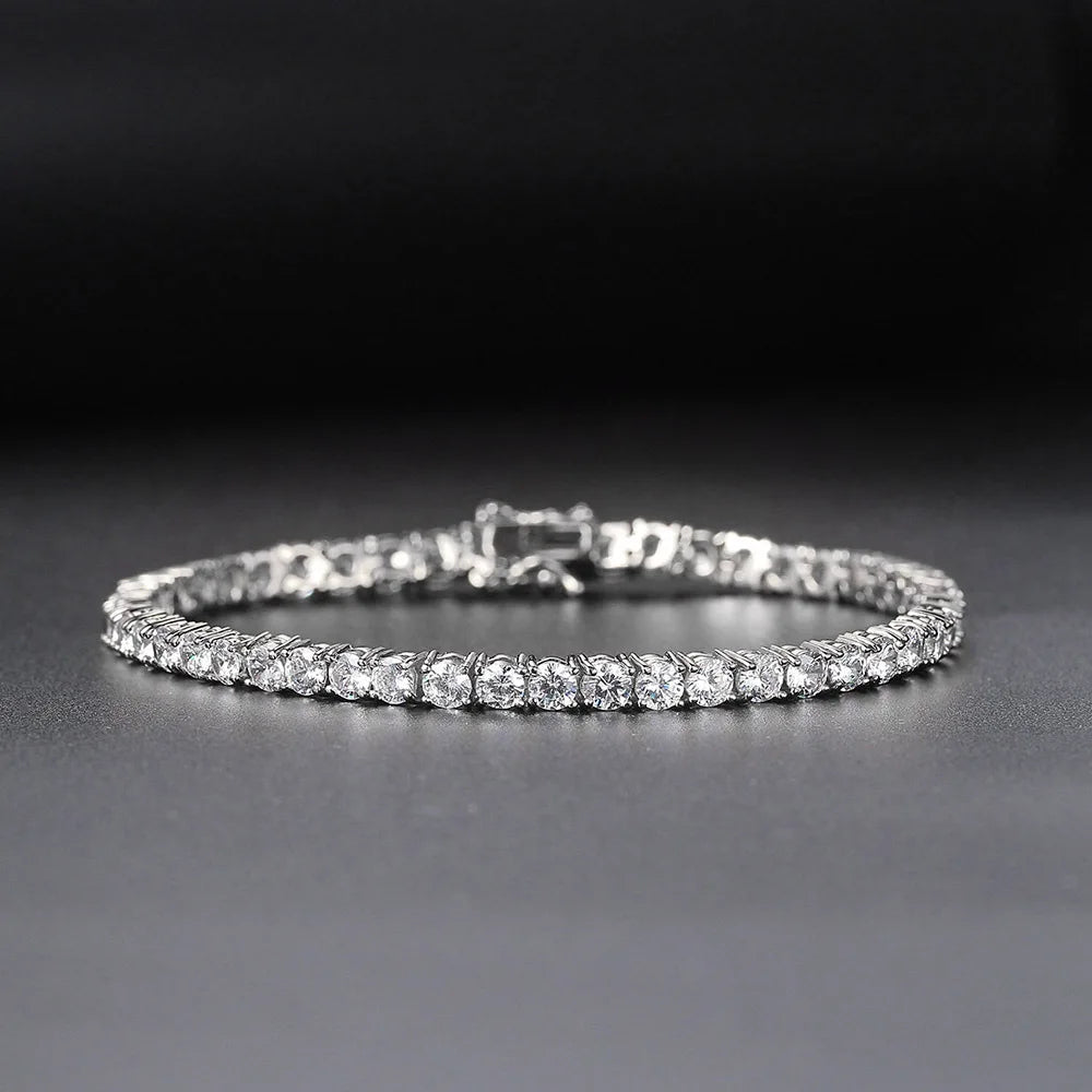 Moissanite Tennis Bracelet 2-6.5mm Rose Gold Silver