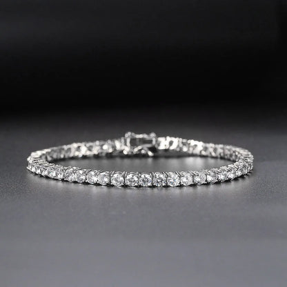 Moissanite Tennis Bracelet 2-6.5mm Rose Gold Silver