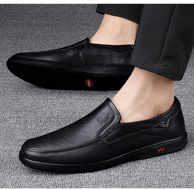 CLOHOO Men's Leather Casual Loafers for Office