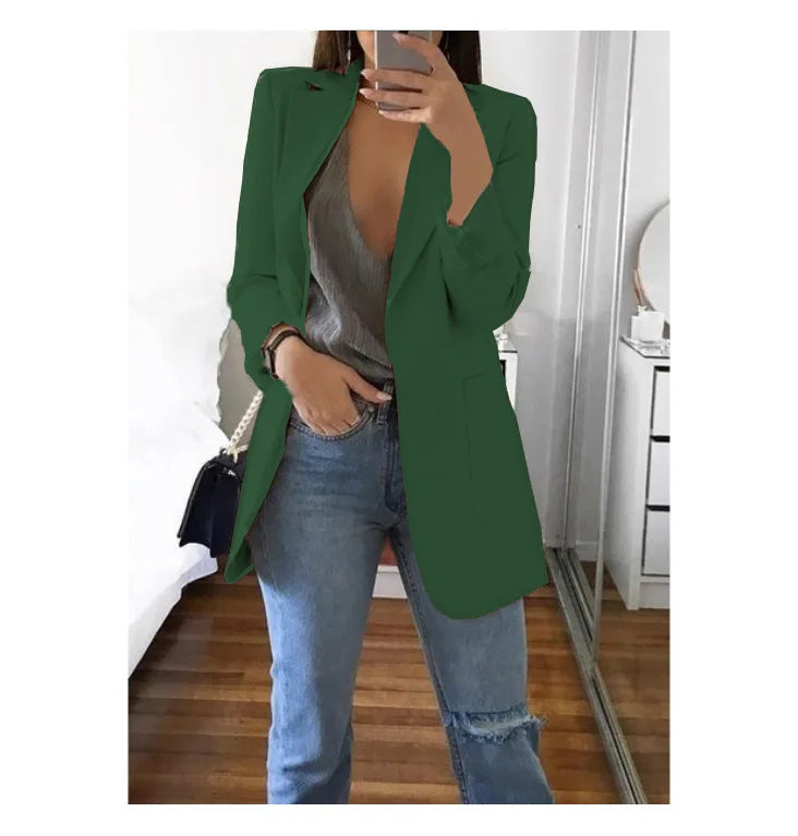 Slim Fit Polo Neck Cardigan Women's Coat