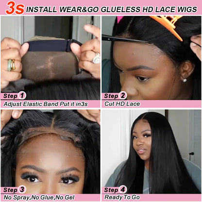 Glueless HD Lace Closure Wig Silk Straight Human Hair