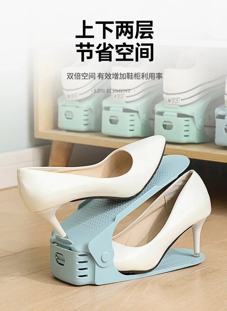 10 Pcs Adjustable Shoe Stacker Organizer Rack