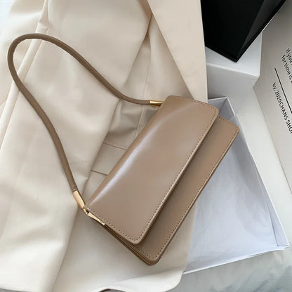 Luxury Women's Crossbody Shoulder Bag in Solid Color