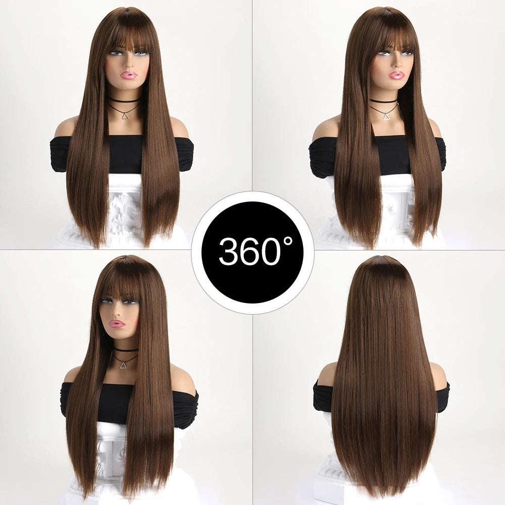 26 Inch Long Straight Synthetic Wig for Women
