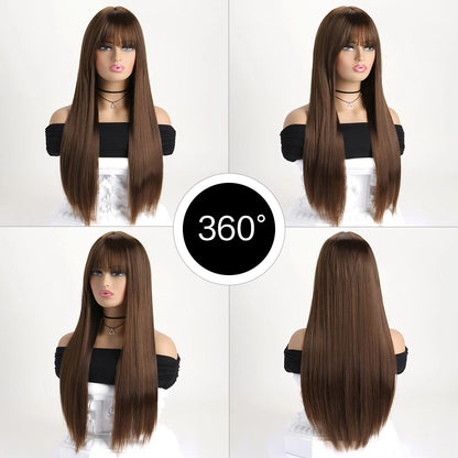 26 Inch Long Straight Synthetic Wig for Women
