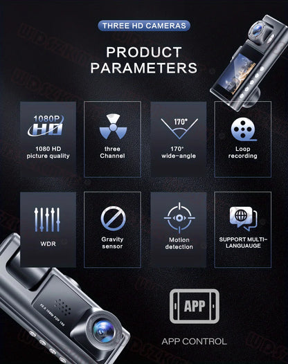 1080P WiFi Dash Cam with Front and Rear Cameras