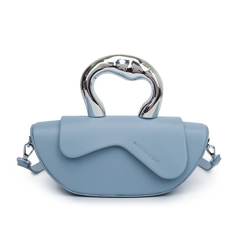 Solid PU Shoulder Bag with Hasp Compartment