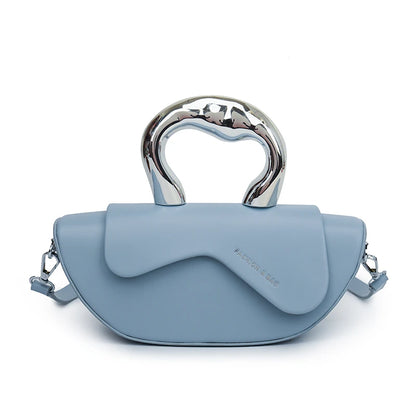 Solid PU Shoulder Bag with Hasp Compartment